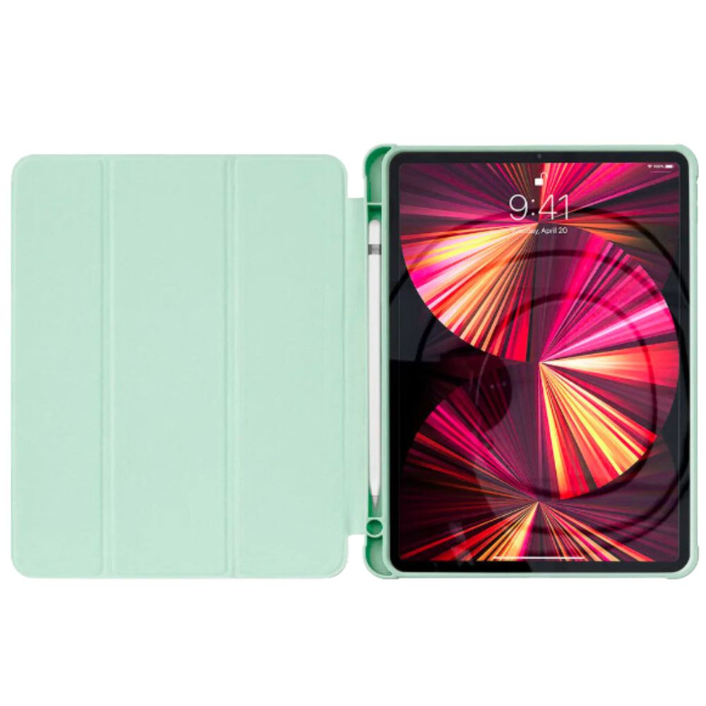 Tri-fold Smart Cover m. pen holder til iPad Air 4/5 (2020/2022) Grøn - Billede 6