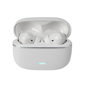 Premium P18 Leather Case EarBuds - hvid